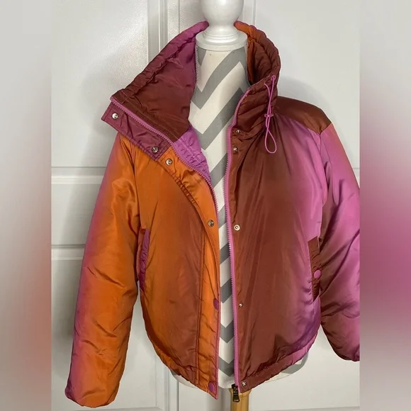BDG XS Orange Purple Pink Ombré Puffer - Picture 7 of 15